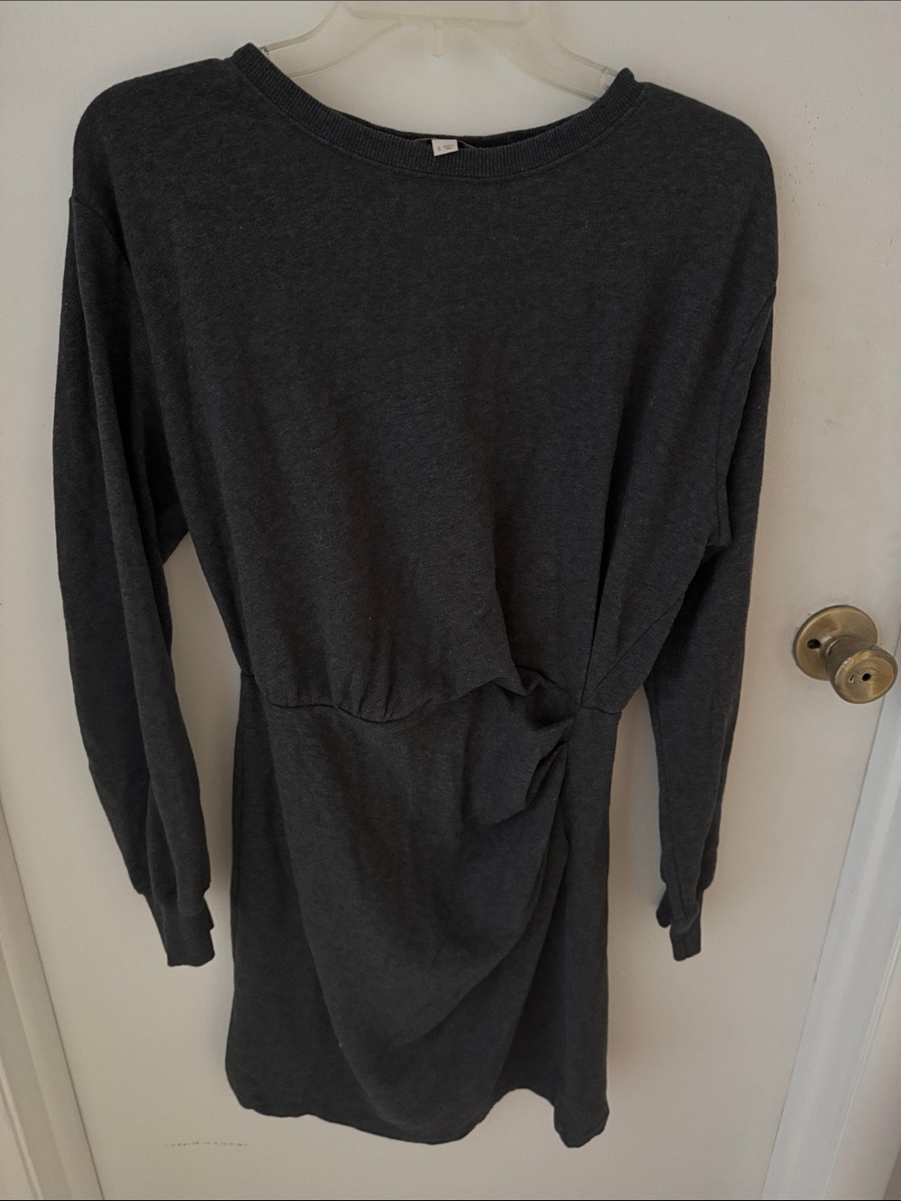 LOFT Charcoal Long-Sleeve Knit Dress